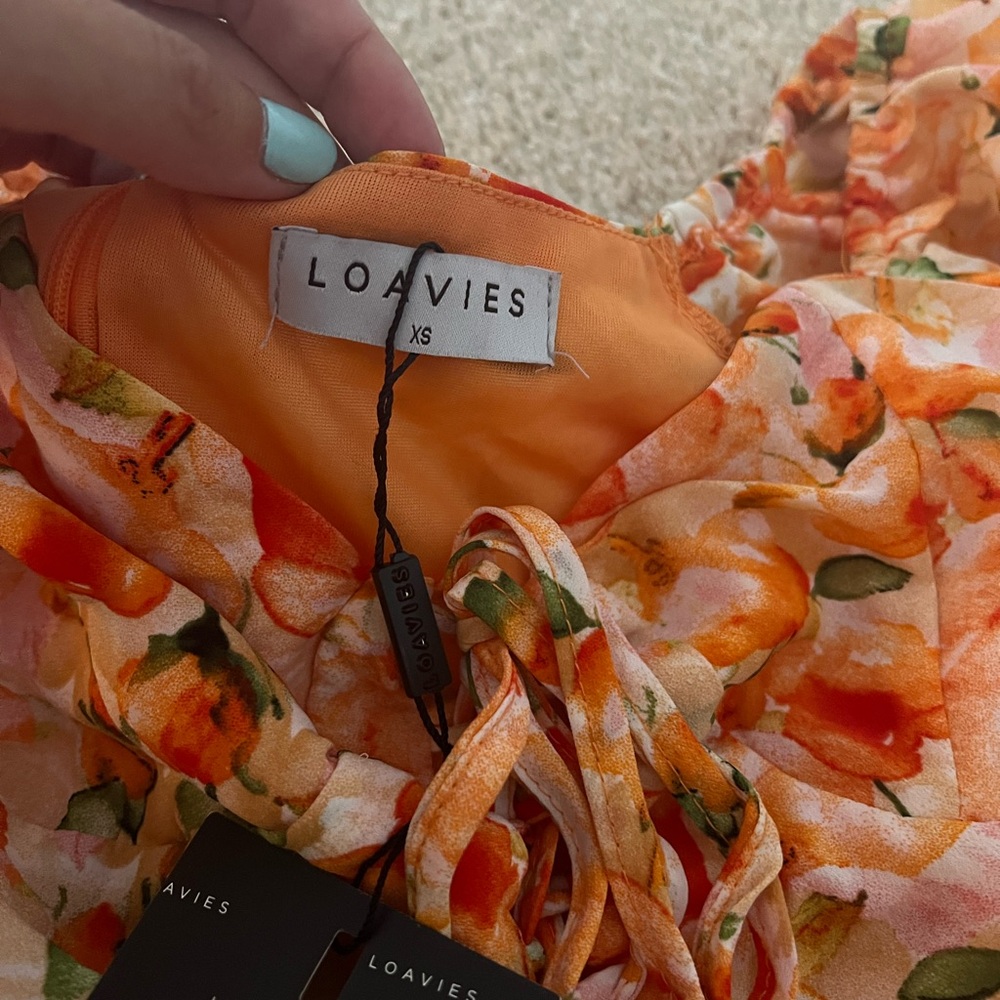 Orange Floral Ruffle Mini - Picture 4 of 4